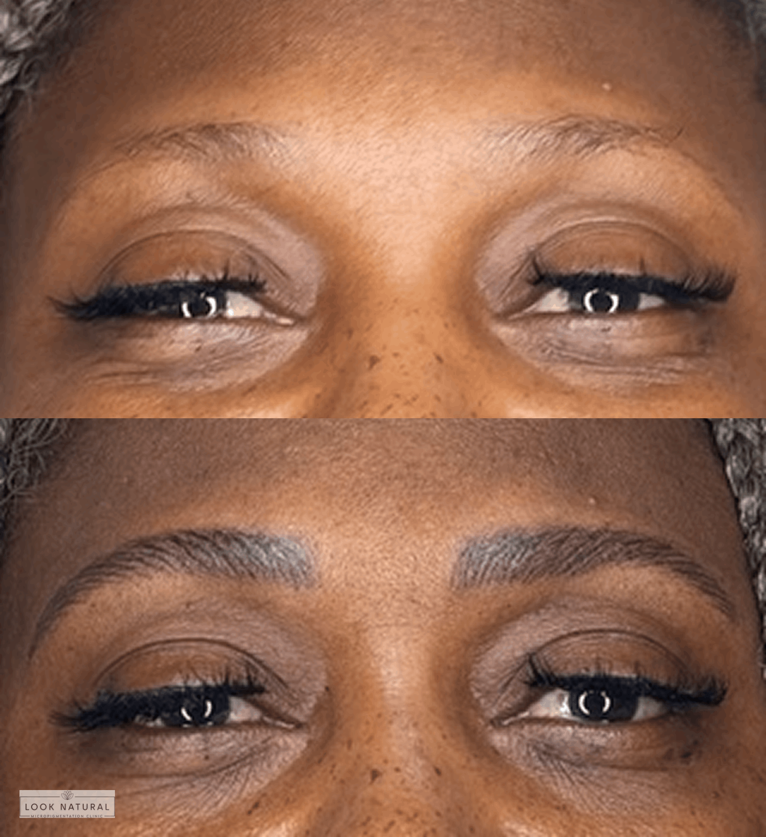 Natural eyebrow enhancement with fuller definition.